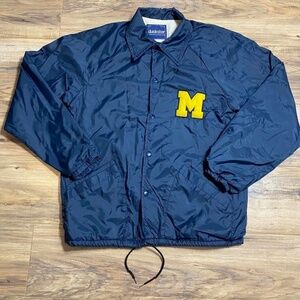 Men’s Vintage 60s Duckster Michigan Wolverines Button Up Windbreaker Jacket